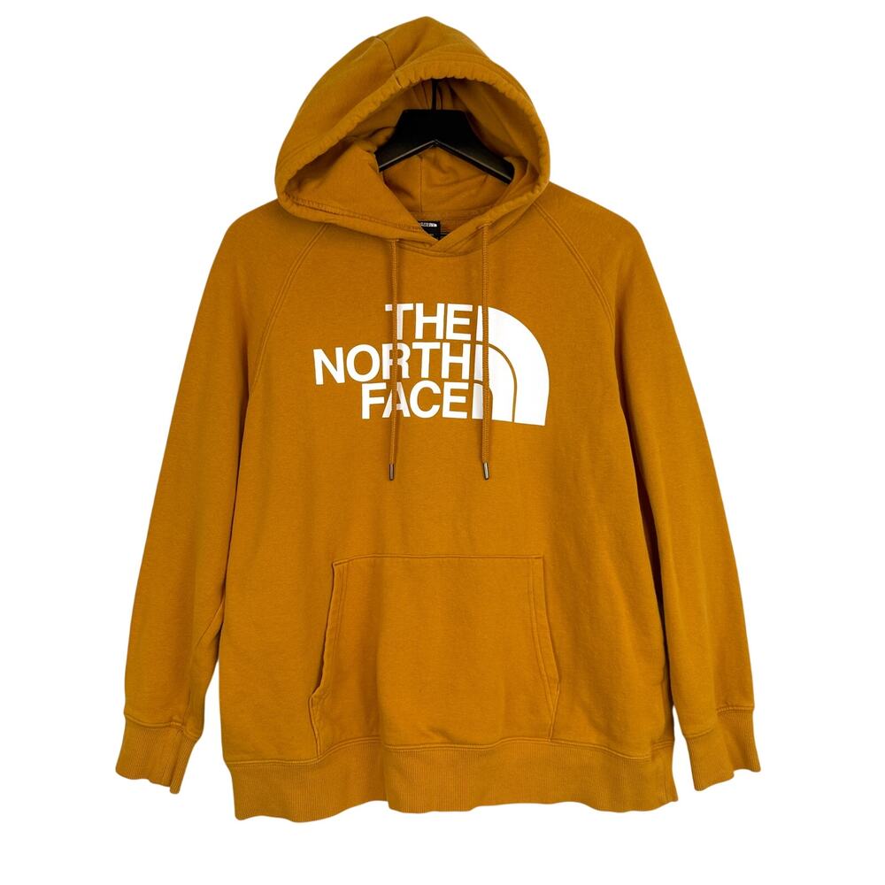The North Face Half Dome Fleece Pullover Hoodie Yellow Gold Womens - L